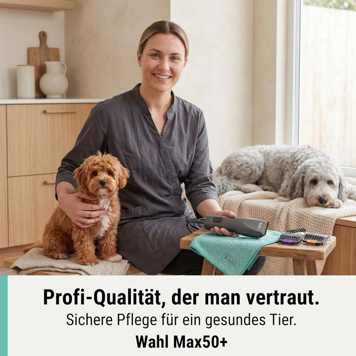 Agrarzone Edition Hunde Schermaschine Moser Max 50 mit Aufsteckkamm-Set | Tierhaarschneider für die