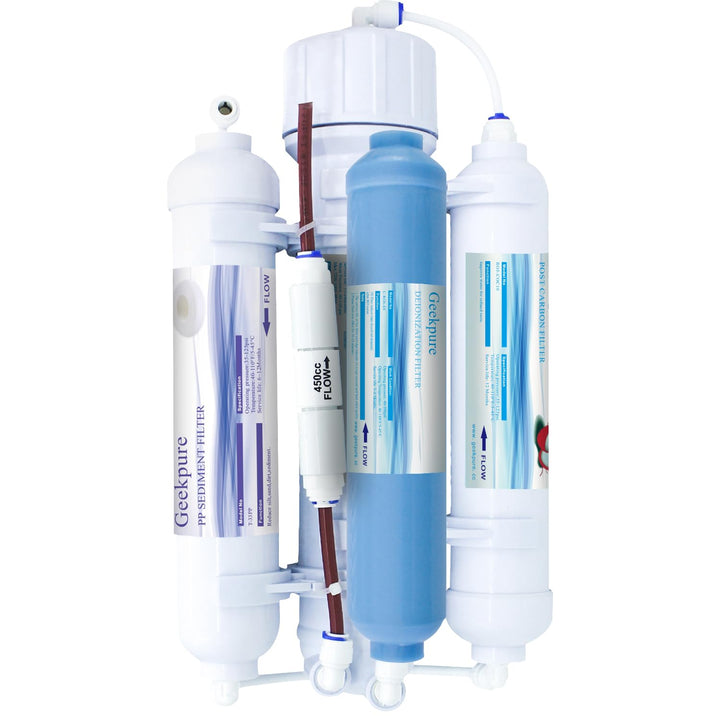 Geekpure 4-stufiges tragbares Aquarium Umkehrosmose Trinkwasserfiltersystem 100 GPD – mit Entionisie