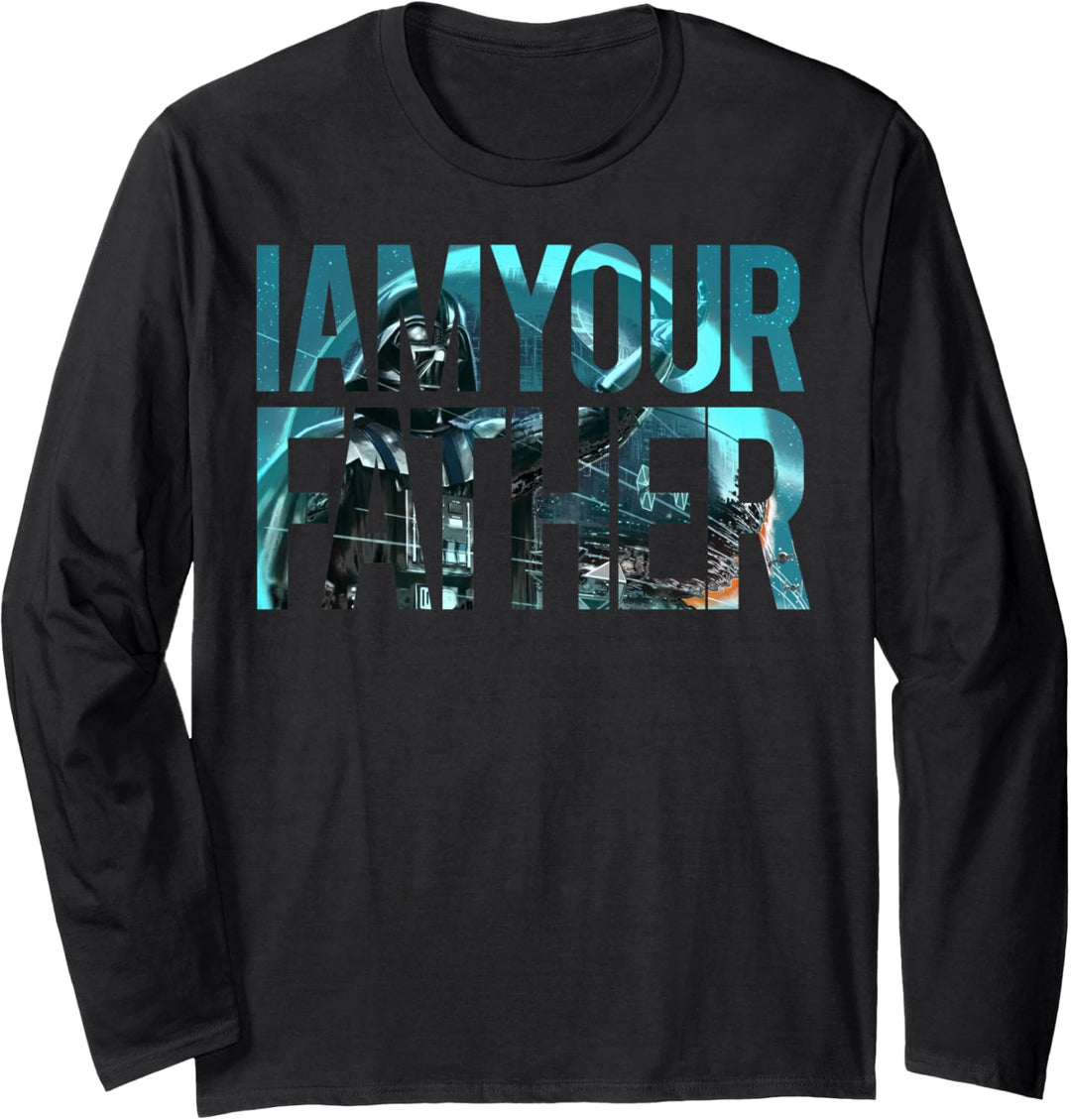 Star Wars Darth Vader I Am Your Father Death Star Text Langarmshirt