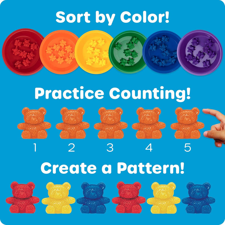Learning Resources LER0739 BABY BEAR SORTING SET-102 BEARS 6 FARBEN 6 BOWLS