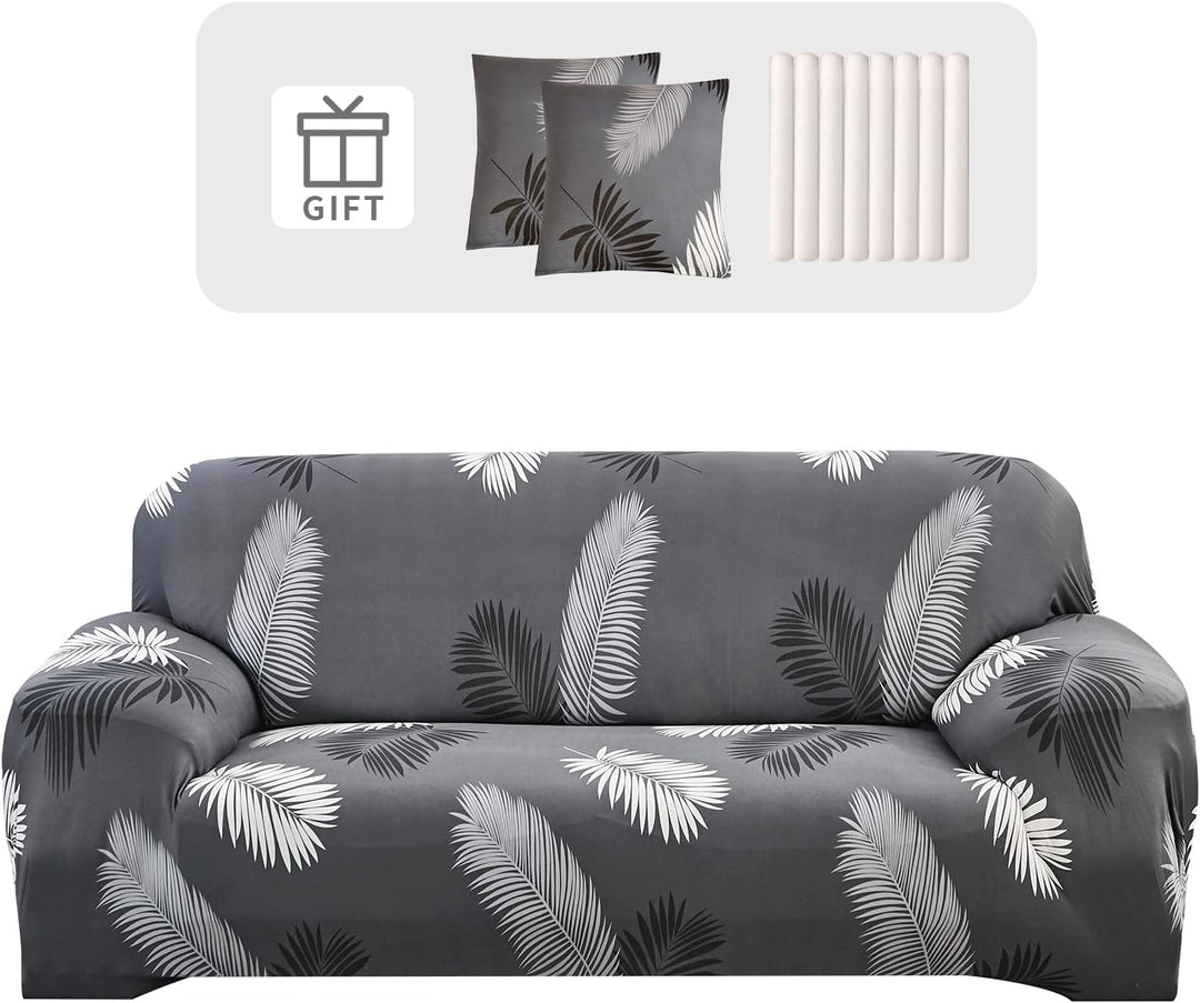 Lydevo Sofabezug 2 Sitzer Stretch Sofahusse Elastischer Sofabezug Spandex Sofa Überzug mit 2 Kissenb