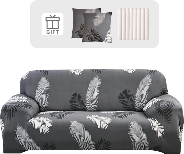 Lydevo Sofabezug 2 Sitzer Stretch Sofahusse Elastischer Sofabezug Spandex Sofa Überzug mit 2 Kissenb