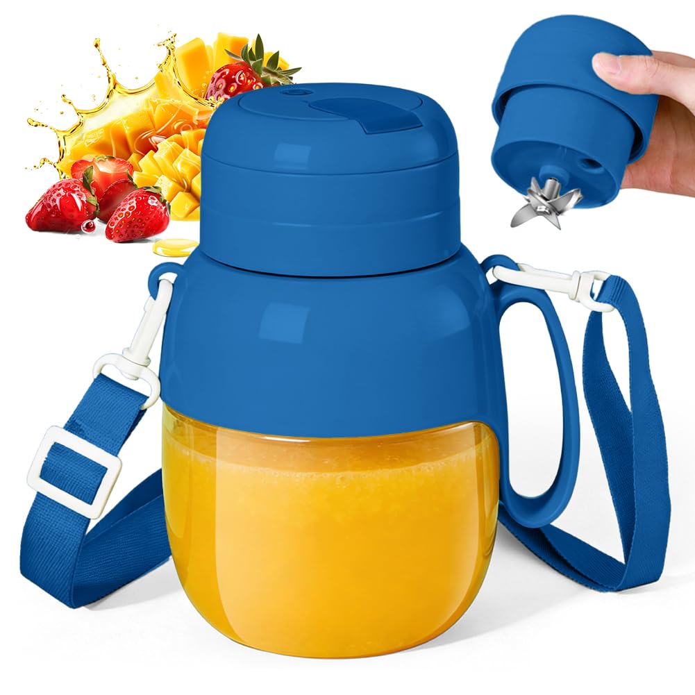 Tragbarer Mixer &amp; Smoothie Maker, 1000ML Grosser Mixer Smoothie Maker mit Trinköffnung &amp; Trageriemen