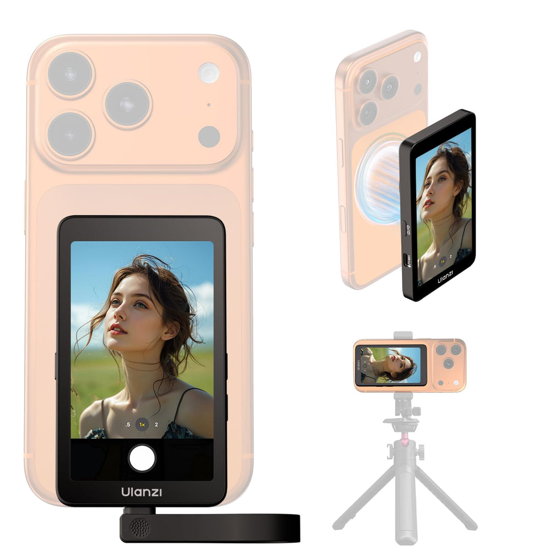 ULANZI VM1 Magnetischer Handy Selfie Monitor 3,97" IPS, 4K 60FPS Vlog Bildschirm, Magsafe Plug & Pla