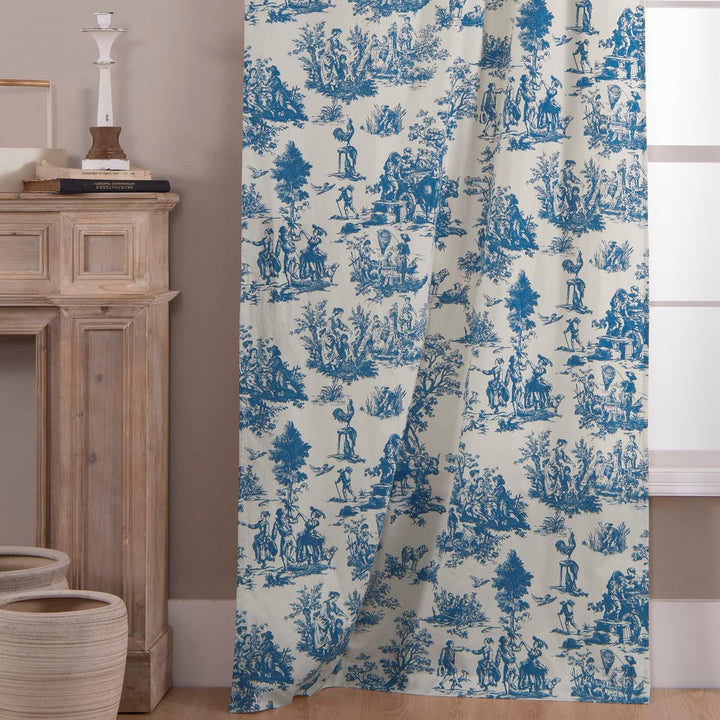 Vorhänge mit Frühlingsküsten-Motiv, für Wohnzimmer, 274 cm lang, französisches Landhaus-Toile de Jou