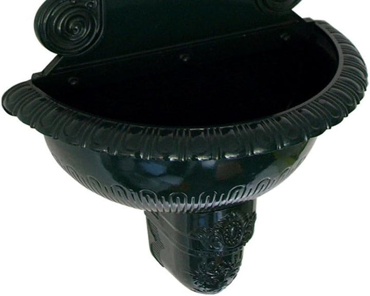 DEGAMO Wandbrunnen Tirol im Nostalgie - Antik-Look aus rostfreiem Aluguss, dunkelgrün, 75cm. Voll fu