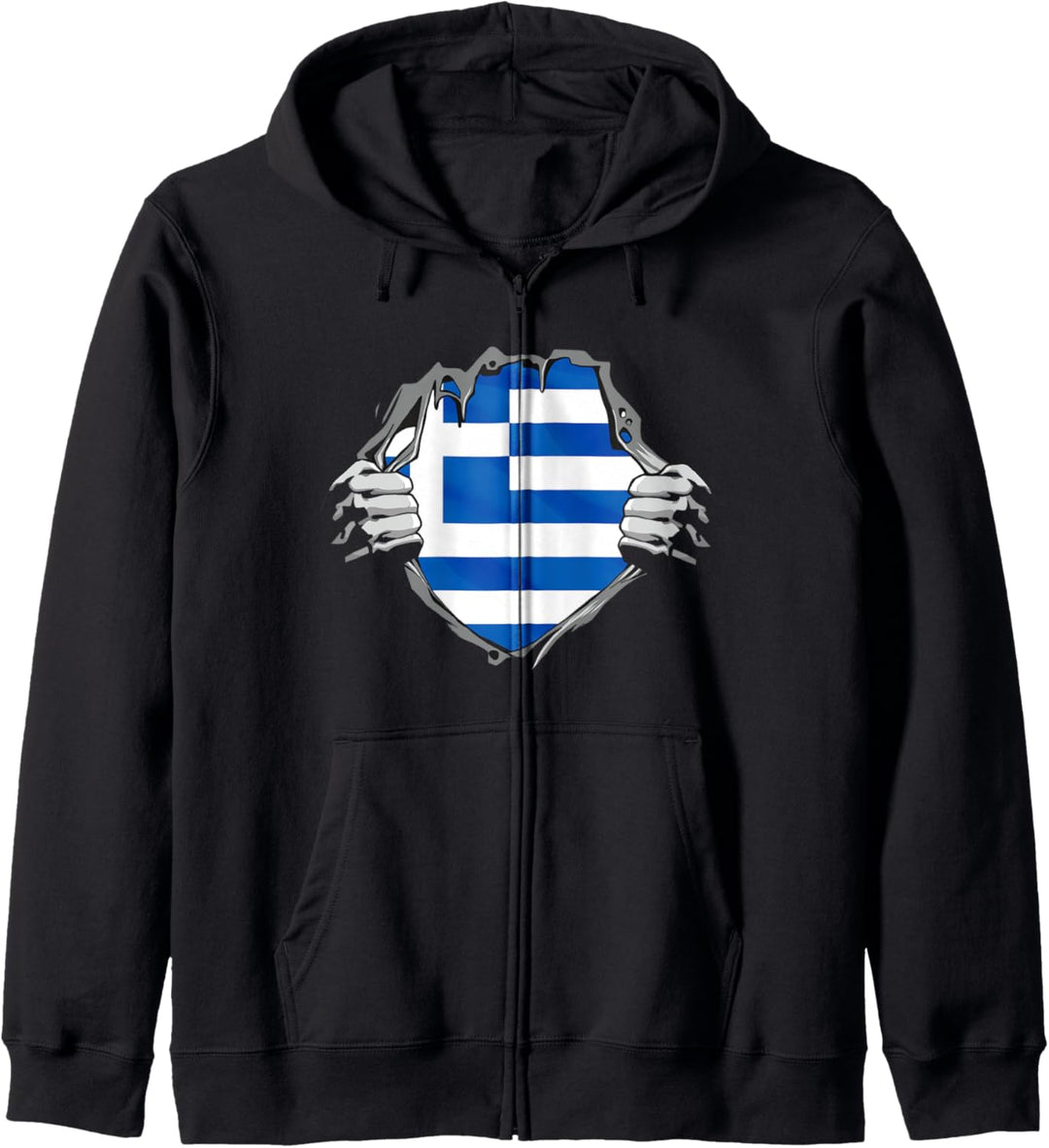 Griechische Flagge Kreta Griechenland Kapuzenjacke