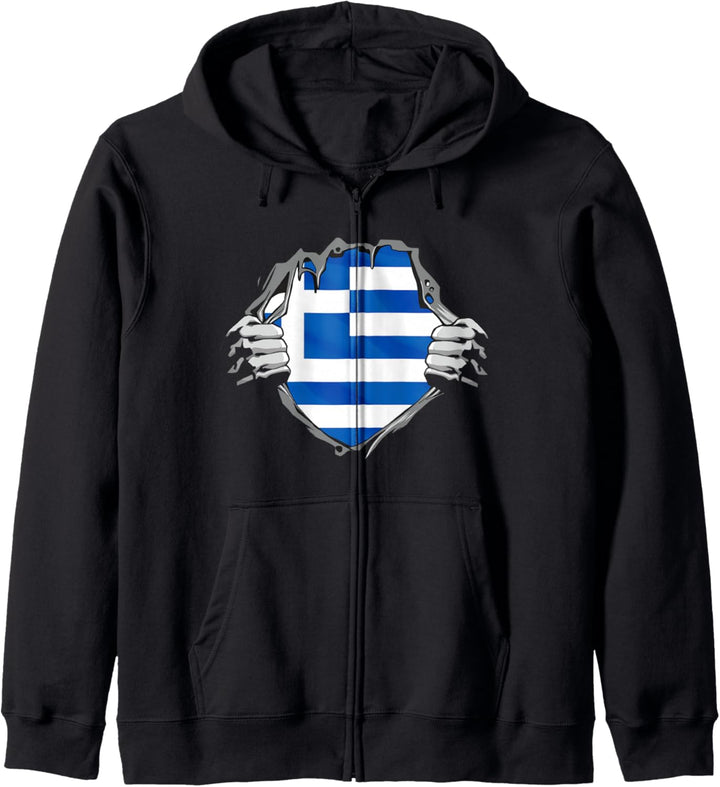 Griechische Flagge Kreta Griechenland Kapuzenjacke