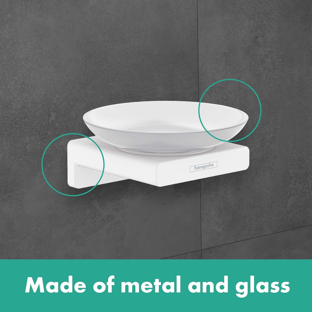 hansgrohe Seifenschale AddStoris, Seifenablage, Mattweiss Mattweiss Schale, Mattweiss Schale