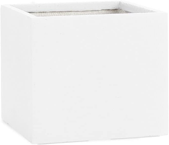 Pflanzwerk® Pflanzkübel Fiberglas Weiss Cube 23x23x23cm *Frostbeständige Blumenkübel* *Deutsche Prem