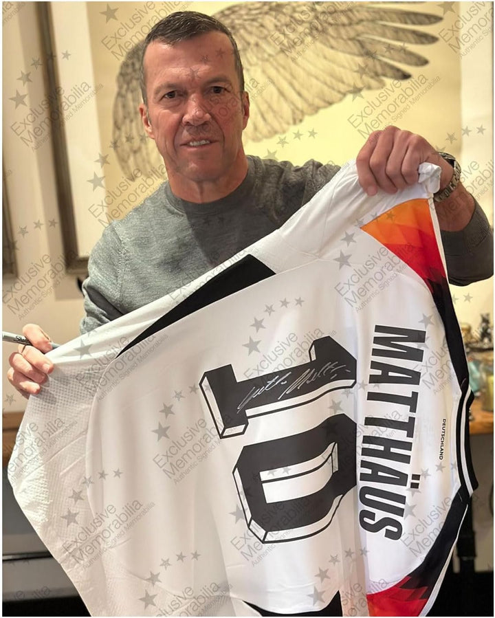 Exclusive Memorabilia Von Lothar Matthäus signiertes Deutschland-Trikot. Hochwertiger Rahmen