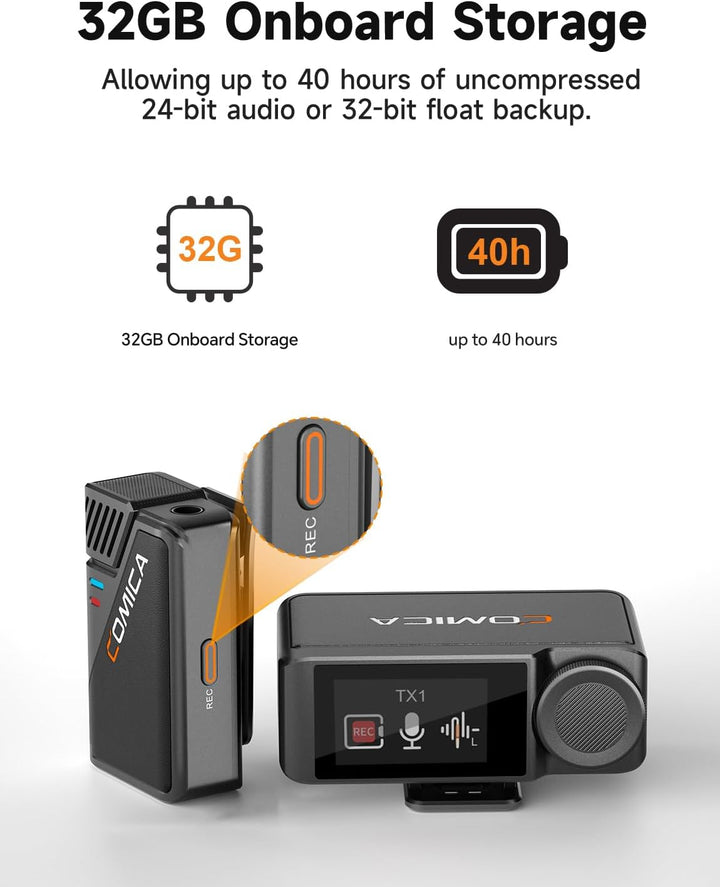 COMICA BooMax Lavalier Mikrofon Wireless - 32-Bit Float Aufnahme, Niere/Omnidirektionale Aufnahme, 2