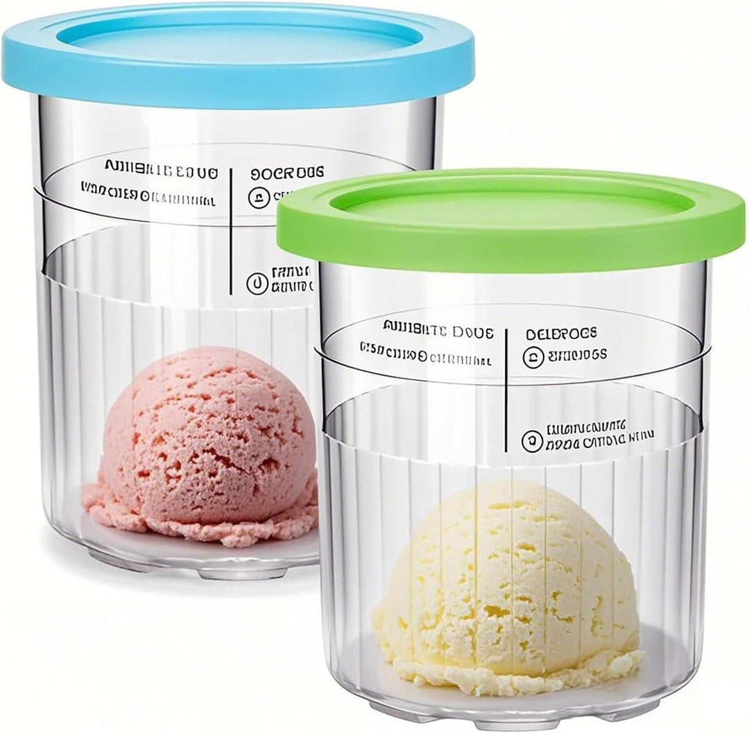 4Pcs Eiscreme-Behälter, Ersatz-Pint und Deckel, für Ninja Creami, kompatibel mit NC500 NC501 Deluxe,