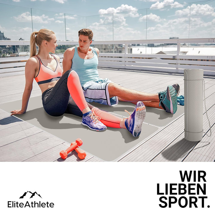 EliteAthlete Yogamatte - Sportmatte - Fitnessmatte - Gymnastikmatte gepolstert &amp; rutschfest für Fitn
