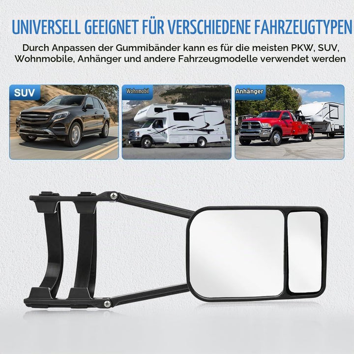 Riloer Auto-Abschleppspiegel – Wohnwagen-Aussenspiegel Anhänger-Verlängerung Doppelarm-Glas-Abschlep