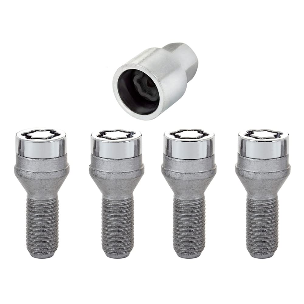 McGard Diebstahlsicherungsschrauben M14x1,50 - Konisch - Länge 27,3 mm (17 mm Schlüsselöffnung), Chr