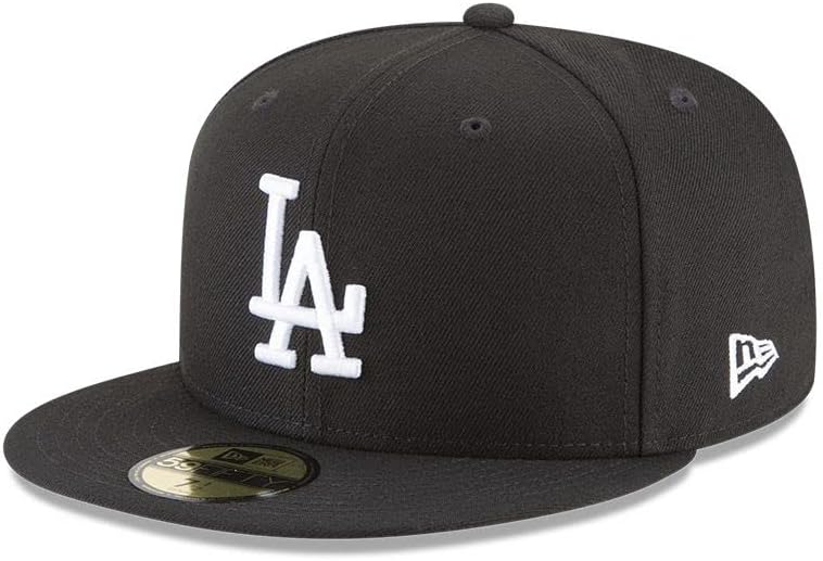 New Era 59Fifty Cap MLB NBA Basecap Baseball Basketball Fitted Kappe 54.9 cm Schwarz/Weiss, 54.9 cm