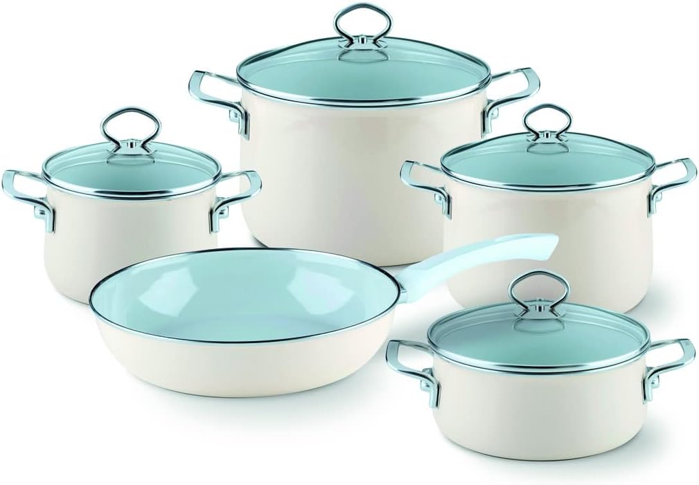 Riess, 0703-011, Fleischtopf mit Glasdeckel, NOUVELLE-AVORIO EXTRA STARK, Durchmessser 20 cm, Höhe 2