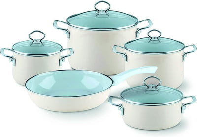 Riess, 0705-011, Fleischtopf mit Glasdeckel, NOUVELLE-AVORIO EXTRA STARK, Durchmessser 24 cm, Höhe 2