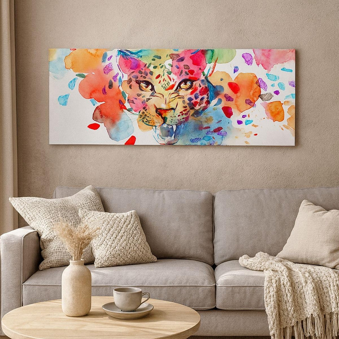 Wandbilder Dekoration Wohnzimmer Farbe Konzept Katze Panorama Bilder auf Leinwand 120x50cm Leinwandb