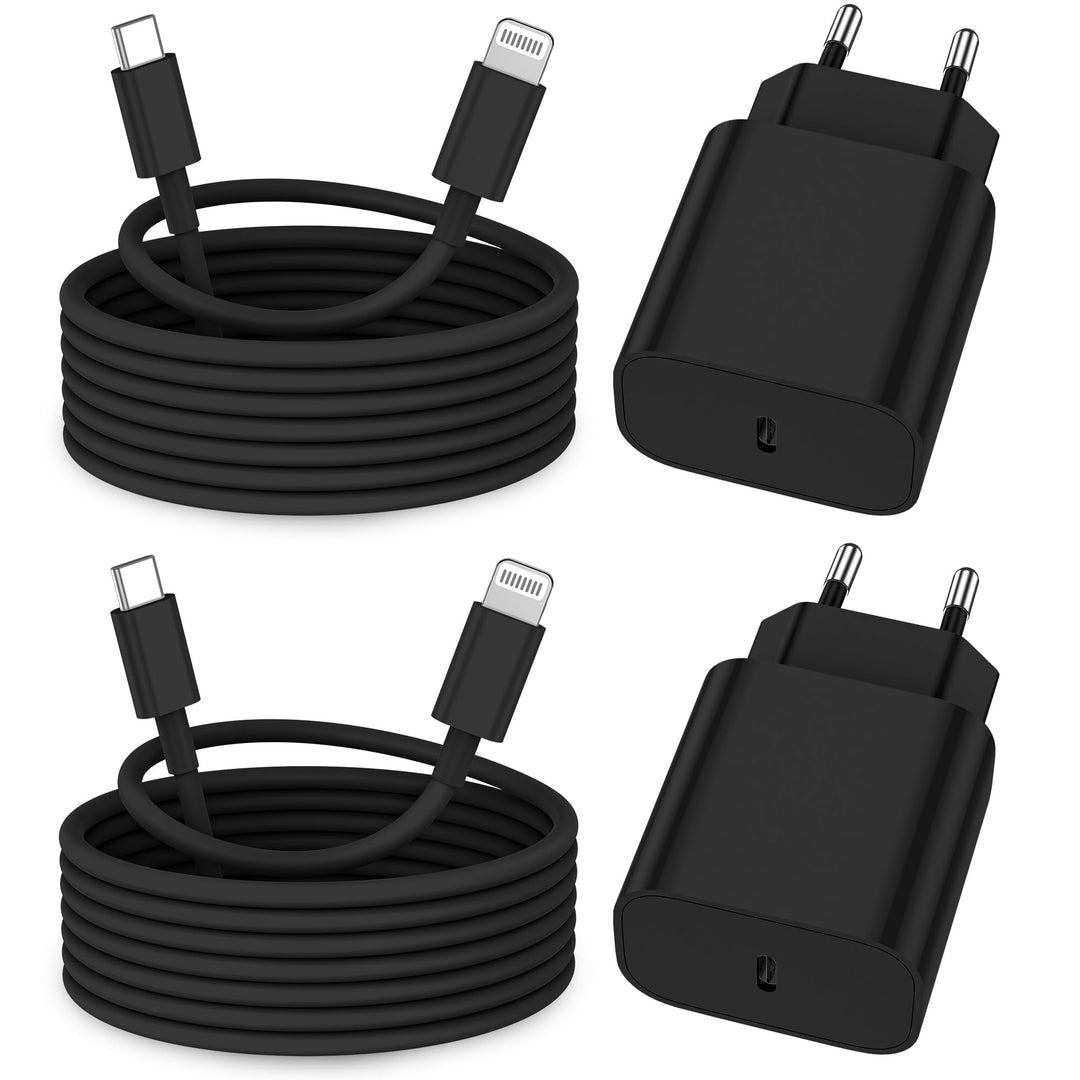 iPhone Ladekabel, [MFi-Zertifiziert] 2er Pack iPhone Ladegerät Apple Ladekabel 2M, USBC Schnellladeg