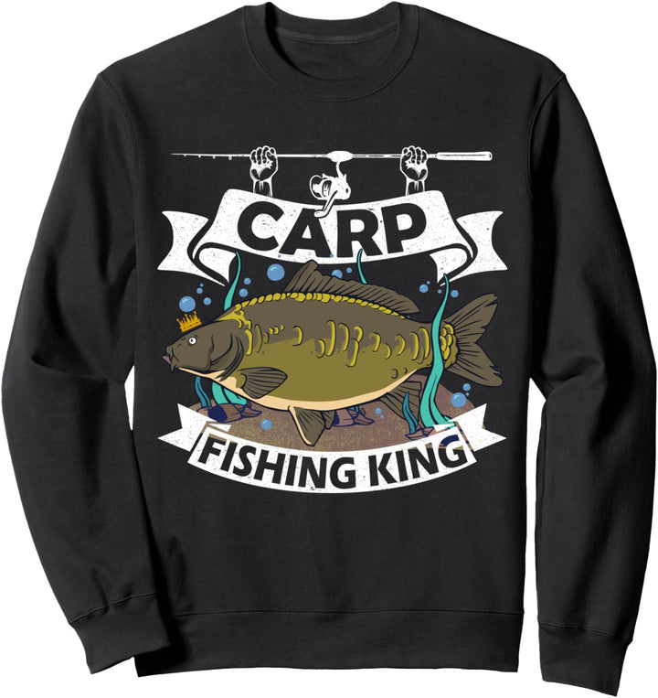 Carp Fishing King Karpfenangler Fisch Angeln Karpfen Angler Sweatshirt