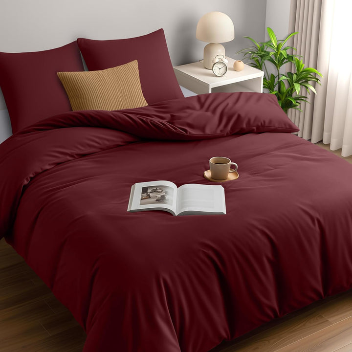 Utopia Bedding Bettwäsche 220x240 Set - Mikrofaser Bettbezug 240x220 cm + 2 Kissenbezüge 65x65 cm -