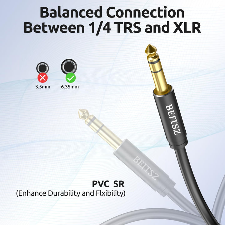 XLR Buchse auf 6,35 mm TRS Kabel,1/4 Zoll Klinke auf XLR Female Kabel für Mikrofone, Aktive Lautspre