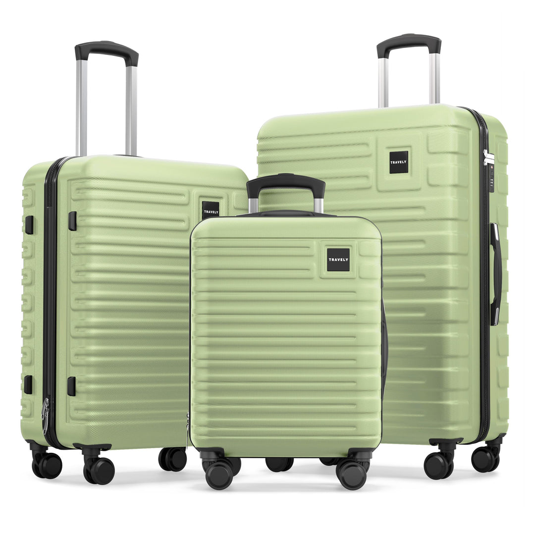 Travely Premium Koffer Set: 28", 24" & Handgepäck Koffer in einem Set. Mehr als 250L Volumen zusamme