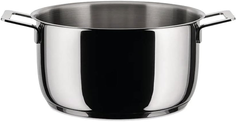 Alessi "POTS&PANS" Kasserolle mit zwei Griffen aus Edelstahl, 8 x 27.5 x 11.5 cm Silber 8 x 27.5 x 1