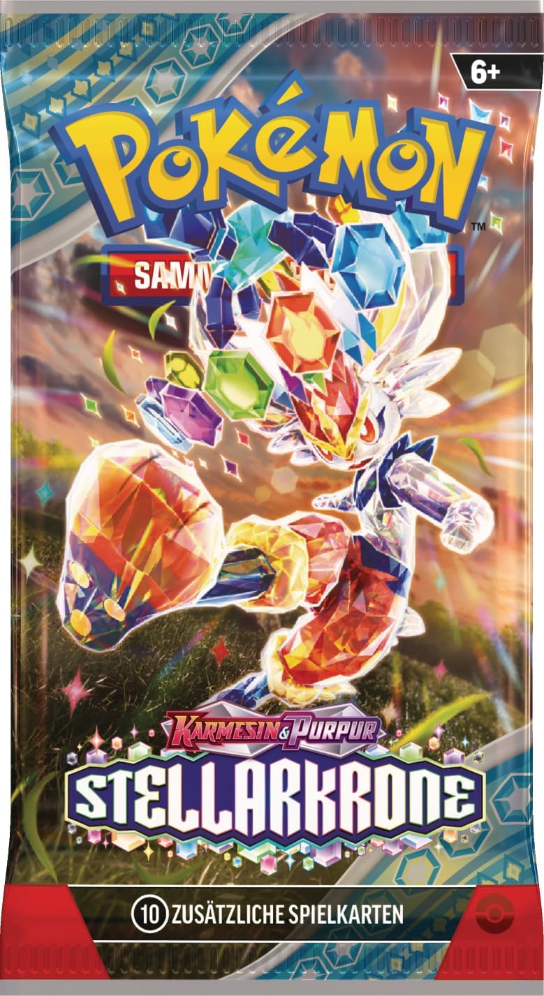 Pokémon-Sammelkartenspiel: 3er-Pack-Blister Karmesin &amp; Purpur – Stellarkrone: Latias (3 Boosterpacks