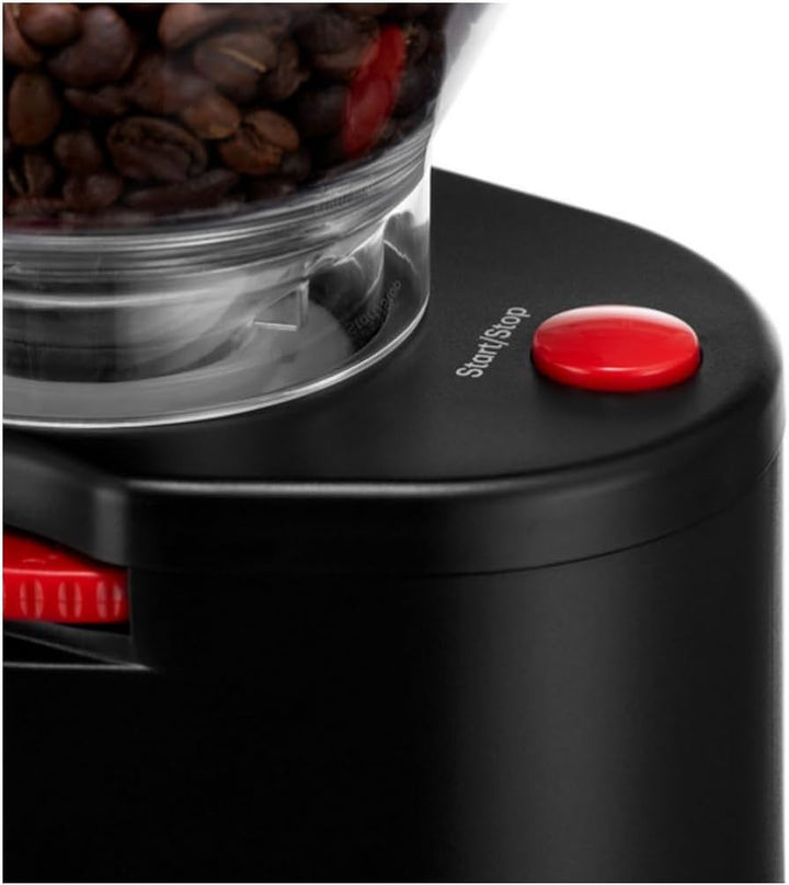 Bodum 11750-01EURO BISTRO Elektrische Kaffeemühle mit Keramikmahlwerk, Edelstahl, Schwarz Schwarz Oh