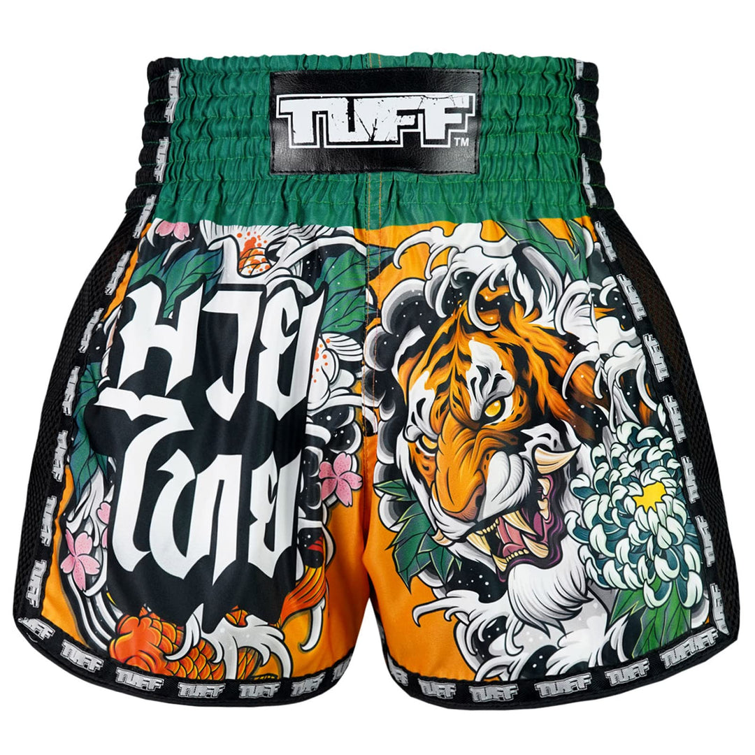 Tuff Sport Retro-Muay-Thai-Shorts, Box-Shorts, klassisch, schmaler Schnitt, MMA, Kickboxen, Workout-