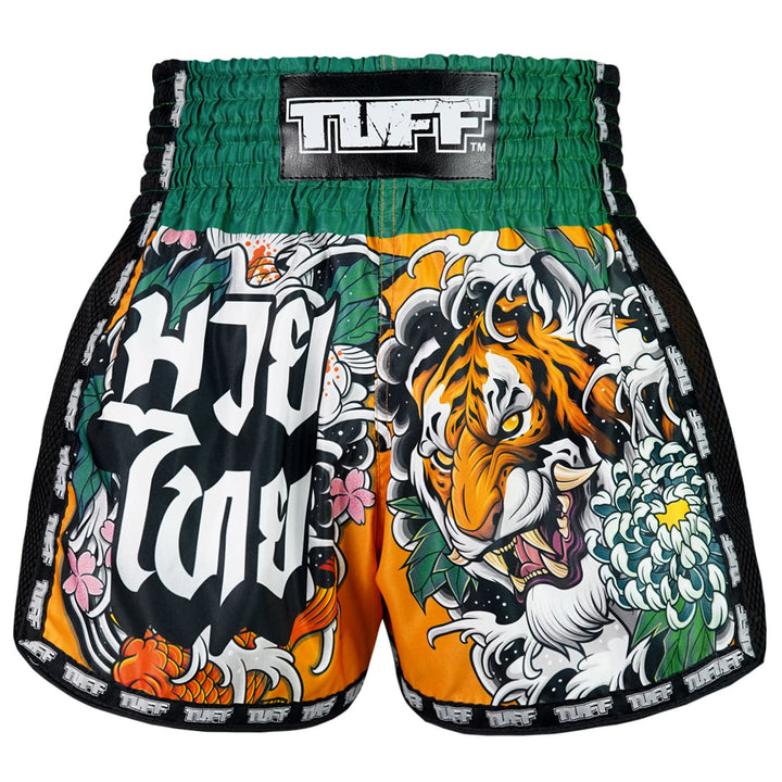 Tuff Sport Retro-Muay-Thai-Shorts, Box-Shorts, klassisch, schmaler Schnitt, MMA, Kickboxen, Workout-