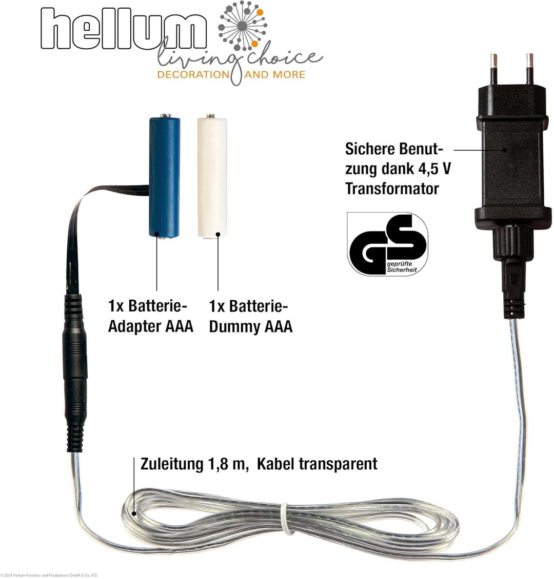 Hellum Batterie Adapter, 3V Netzteil Adapter Batterie-ersatz für AAA x 2 Stück Batterien, AAA x 2 Du