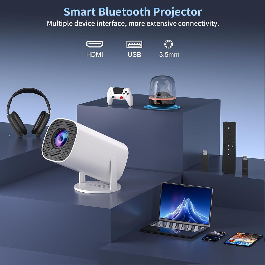 Mini Beamer, Projektor Integrierte Apps, Native 720P Projektor, unterstützt 4K &amp; 1080P, Smart Projek