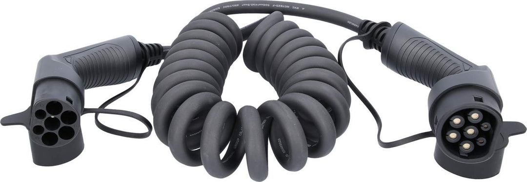 KS Tools 117.7385 efuturo link Spiral-EV-Ladekabel Typ 2 | 22 kW | 400 V dreiphasig 32A | Typ 2 auf