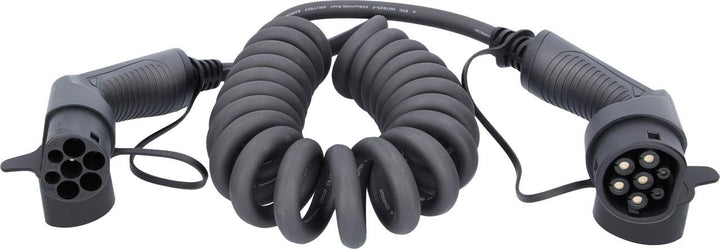 KS Tools 117.7385 efuturo link Spiral-EV-Ladekabel Typ 2 | 22 kW | 400 V dreiphasig 32A | Typ 2 auf