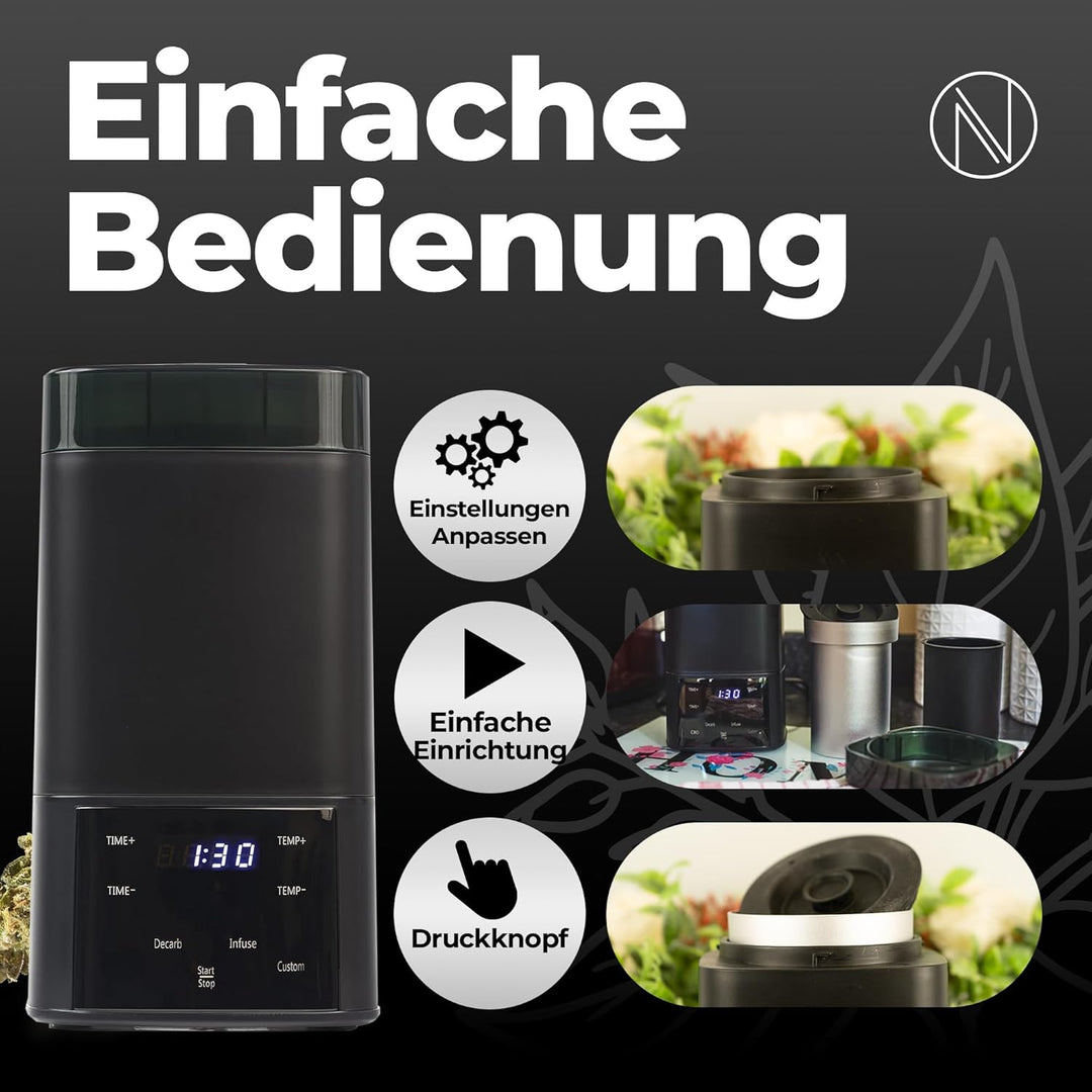 Nebula Boost Black Edition Decarboxylator & Infusor Maschine für Kräuter, weniger Abfall, aktivieren