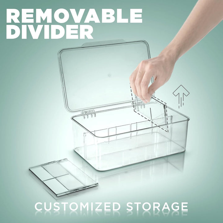 KICHLY Teebeutel-Organizer, 1 Stück, stapelbarer Teebeutel-Aufbewahrungs-Organizer mit transparentem