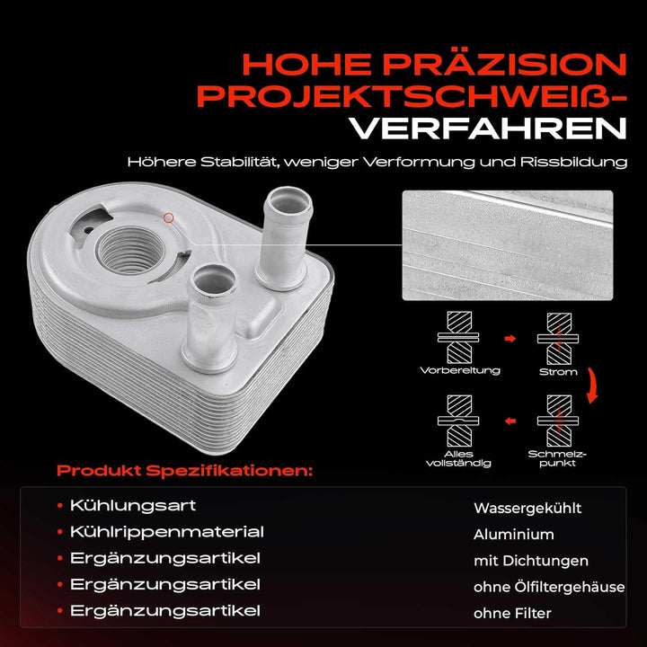 Frankberg Ölkühler Kompatibel mit B-Max C-Max Grand C-Max Ecosport Fiesta VI VII Focus III Mondeo V