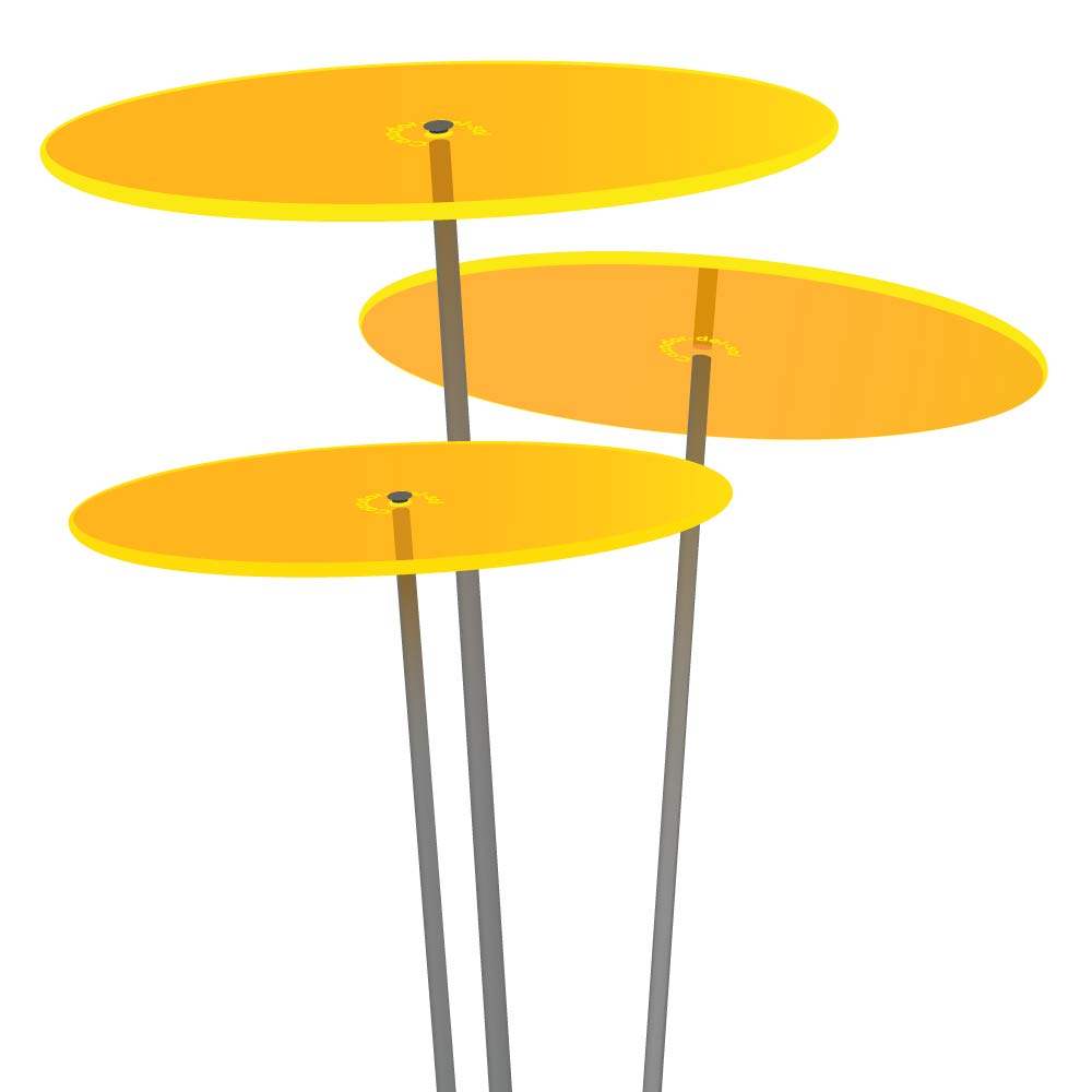Cazador-del-sol ® - das Original | Medio - tres | 3 Stück | Sonnenfänger-Scheiben gelb | Durchmesser