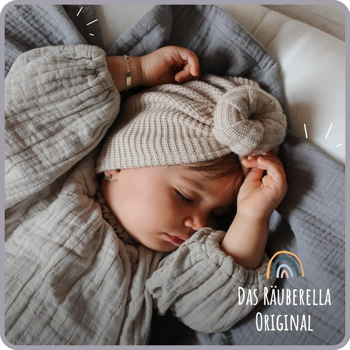 Räuberella ® Original Kuscheldecke 120cm x 120cm Babydecke aus 100% Musselin Bio Baumwolle - Geschen