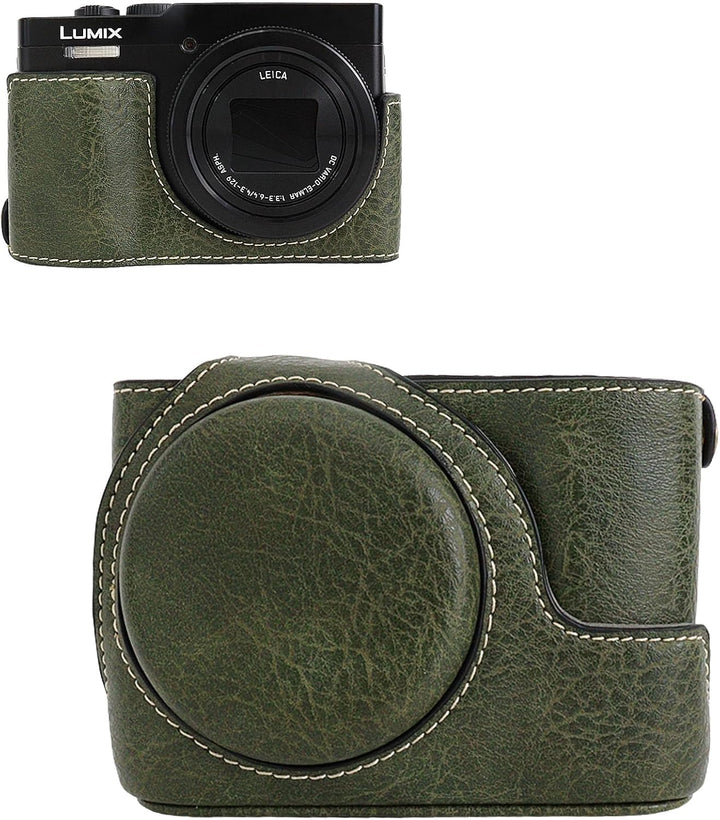 Rieibi ZS99 Kameratasche, PU Leder Kameratasche für Panasonic Lumix DC-ZS99 Digitalkamera, abnehmbar