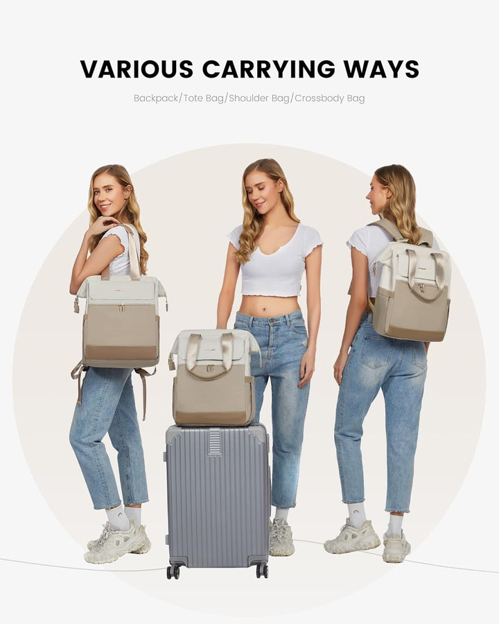 LOVEVOOK Rucksack Damen Gross, Laptop Rucksack mit Laptopfach 17 Zoll, Reiserucksack Damen Wasserdic