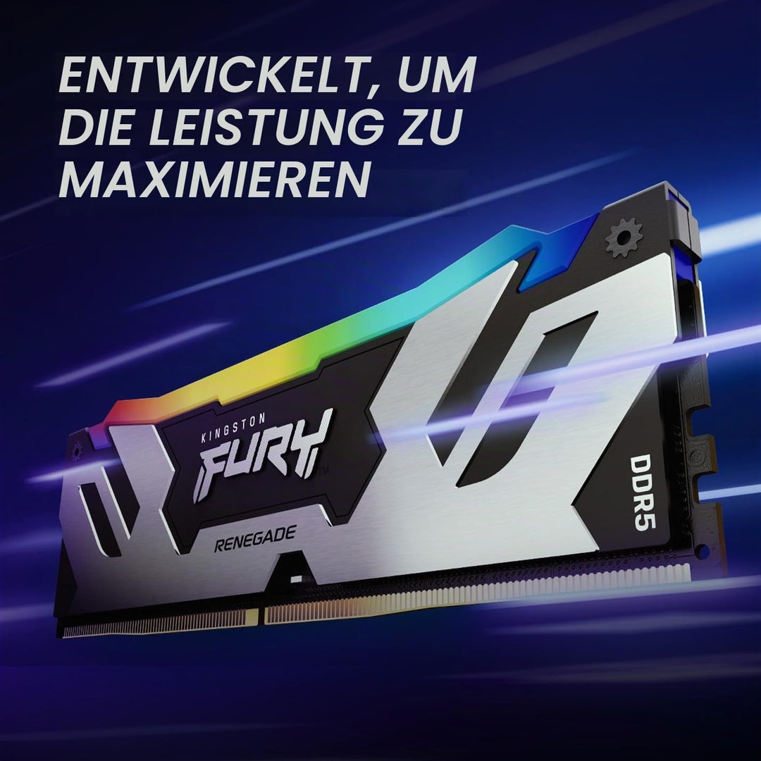 Kingston Fury Renegade Schwarz RGB 32GB 6400MT/s DDR5 CL32 DIMM Desktop Gaming Speicher (Kit mit 2 )