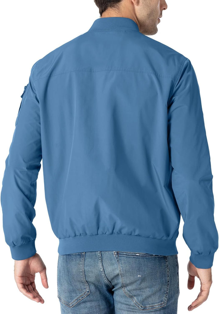 Herren Jacken Leichte Windbreaker Übergangsjacke Bomberjacke Frühling Herbst Fliegerjacke Stehkragen