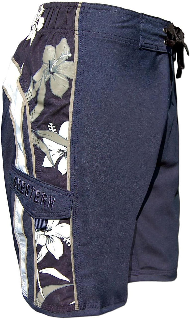 SEESTERN Herren Microstrech Boardshorts m.Gummizug hinten Surfshorts Boardshort Badehorts XS-3XL /23