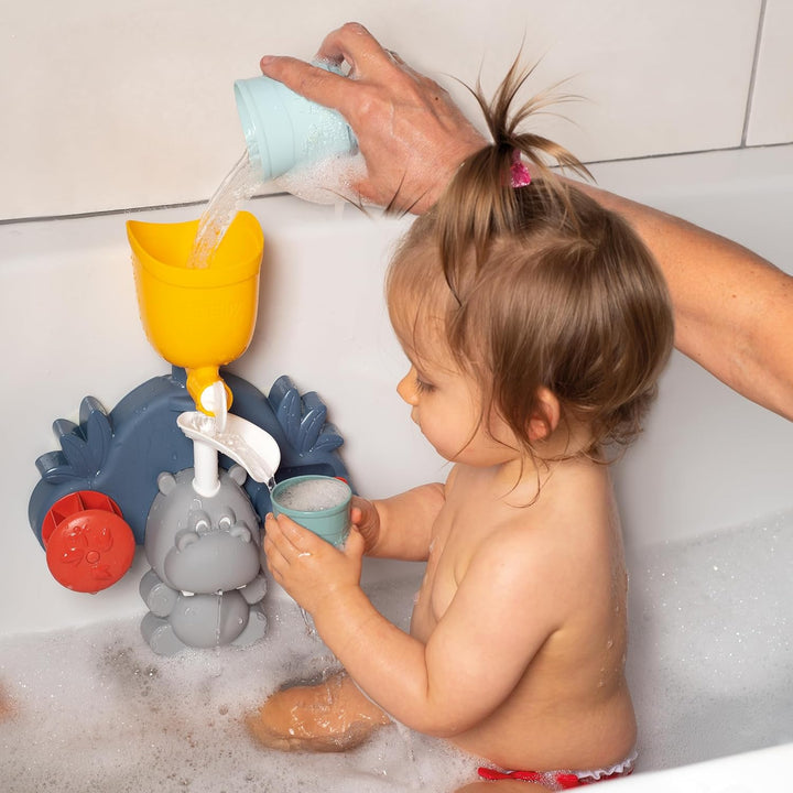 Little Smoby - Hippo Badewannenspielzeug ab 1 Jahr - Wasserspielzeug mit Spritzfunktion, Bechern und