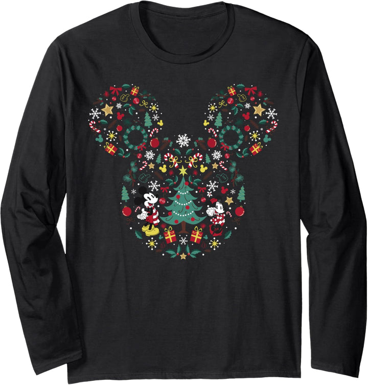 Disney Mickey & Friends Ohren mit Weihnachtssymbole Langarmshirt